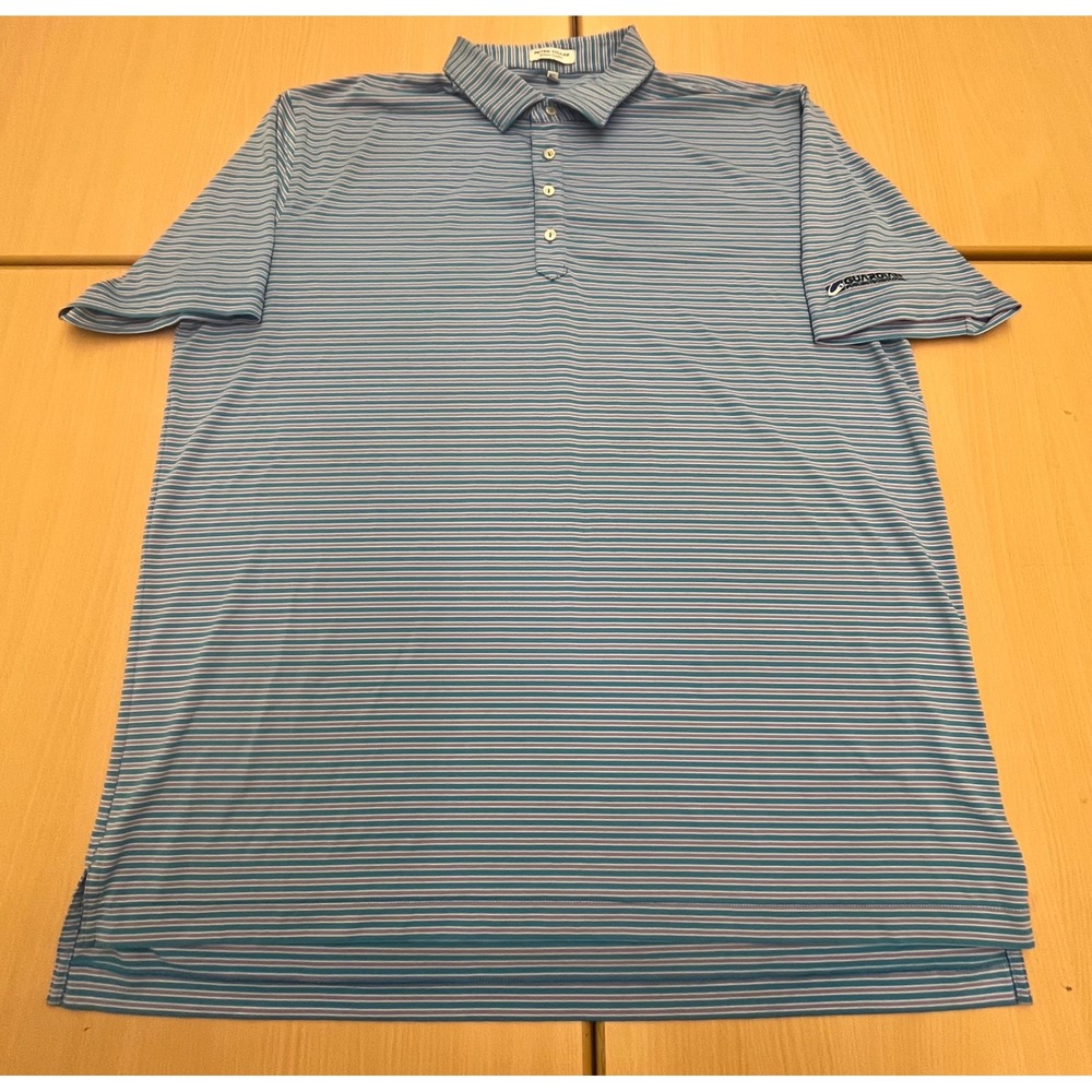 Peter Millar Summer Comfort Polo Shirt Mens XXL‎ Blue Purple Striped Golf Top